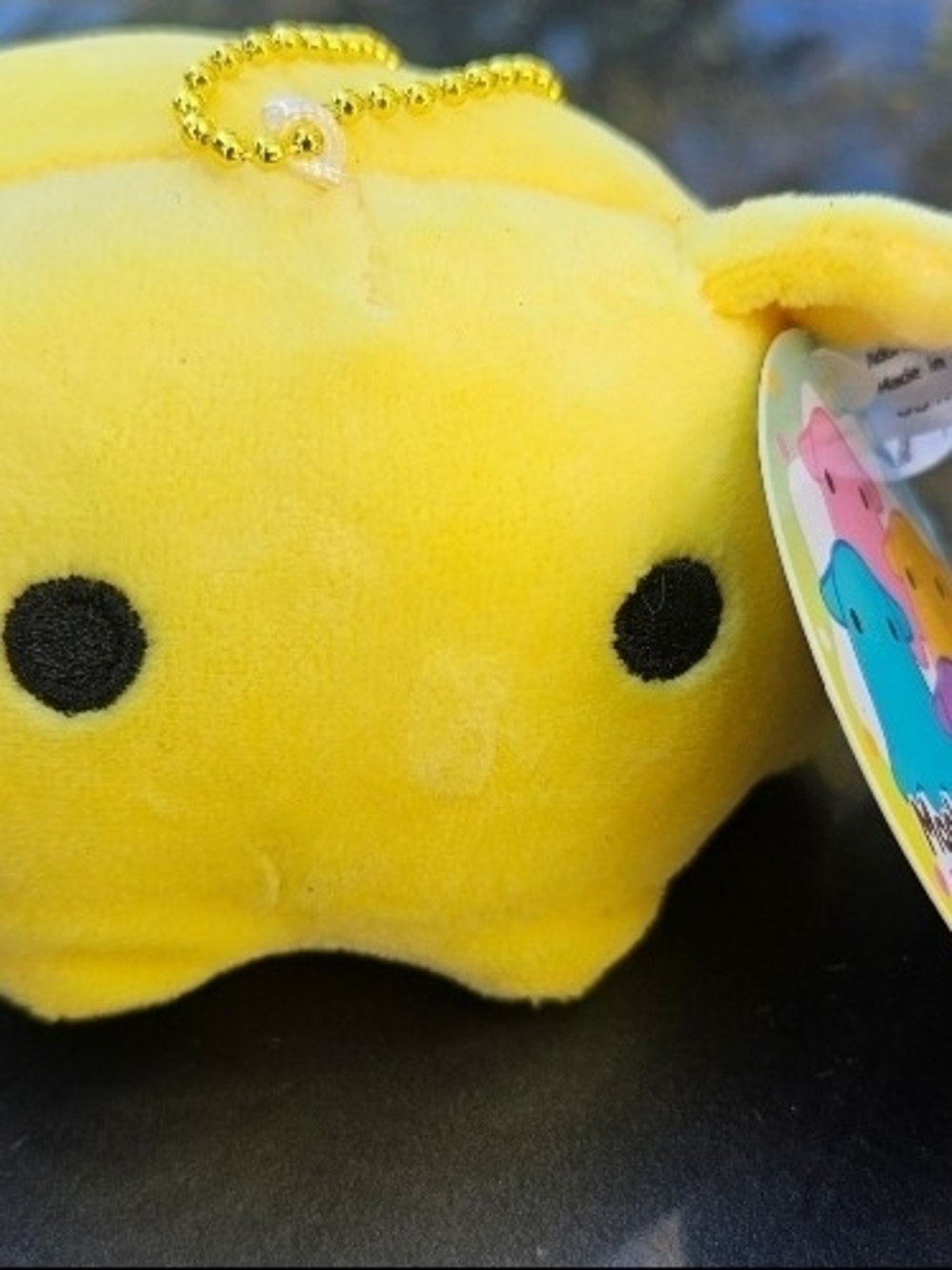 Bright Yellow Plush Keychain Cute Animal Clip-On Toy